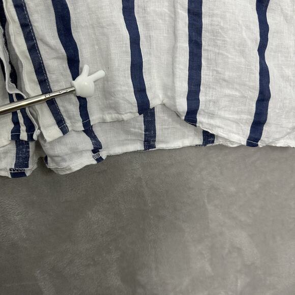 Liabella Italy Women's Oversized Lagenlook Top One Size White Blue Striped - Picture 13 of 14